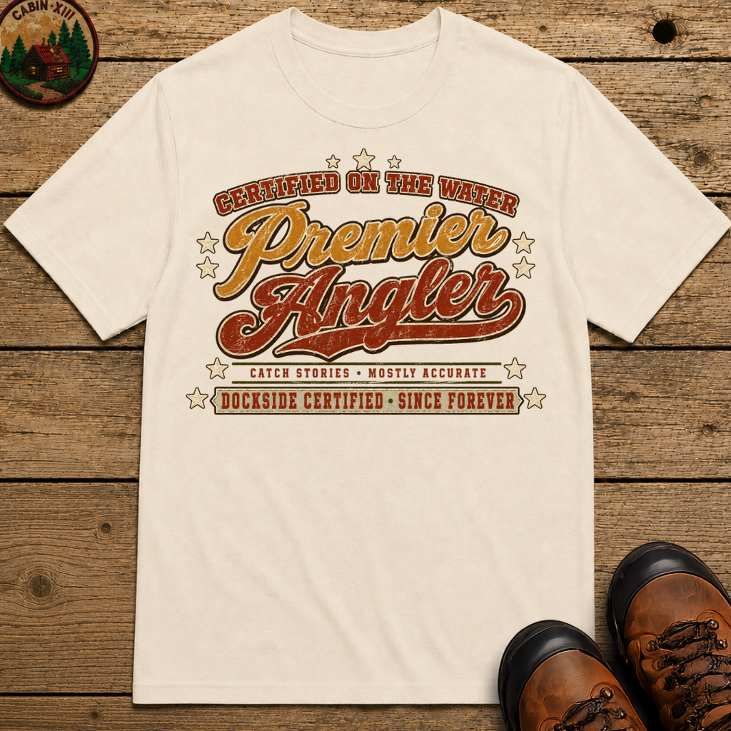 Premier Angler Catch Stories Mostly Accurate — Funny Fishing Tee