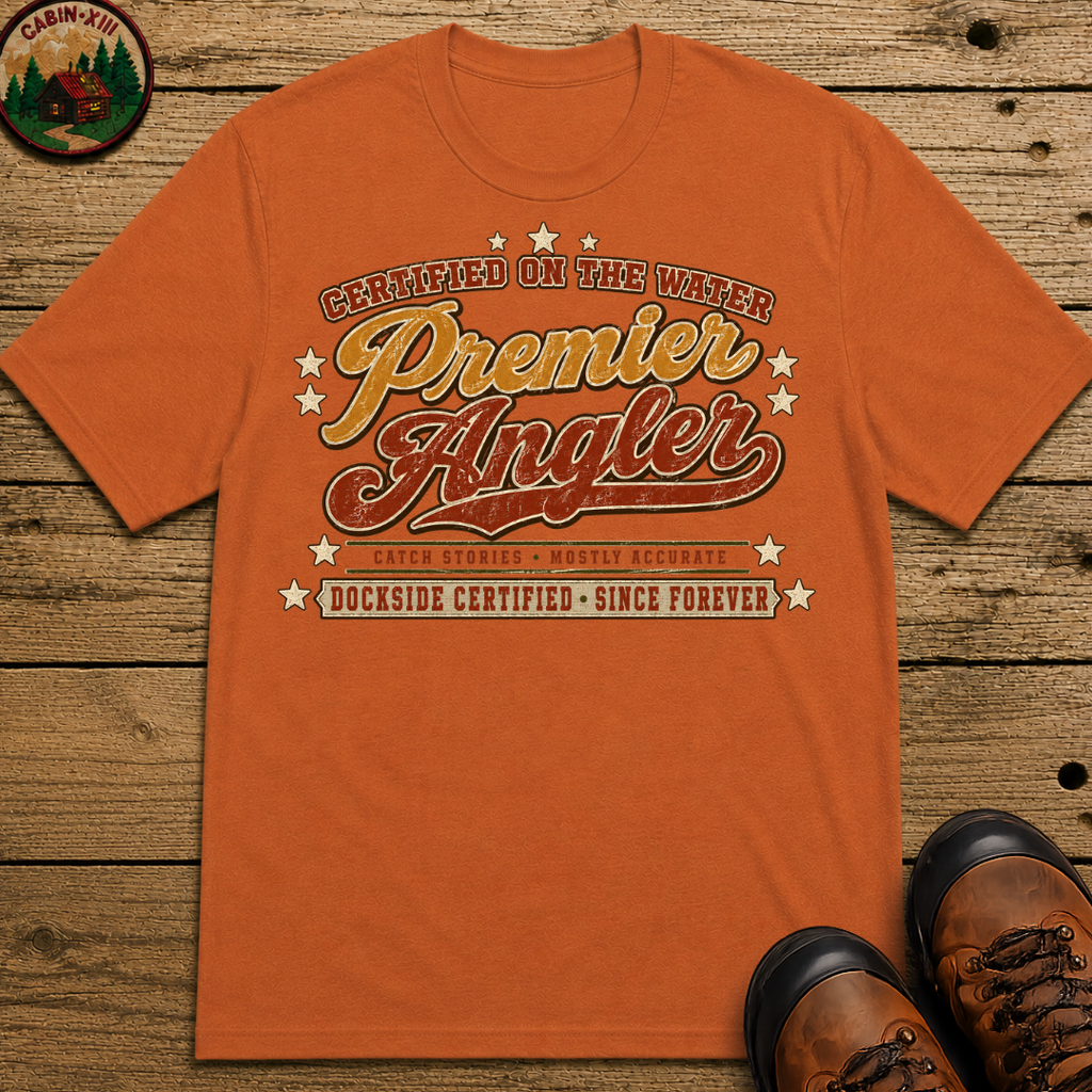 Premier Angler Catch Stories Mostly Accurate — Funny Fishing Tee