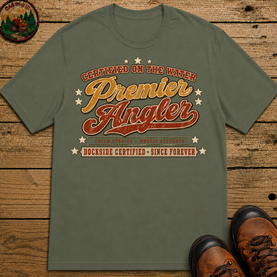 Premier Angler Catch Stories Mostly Accurate — Funny Fishing Tee