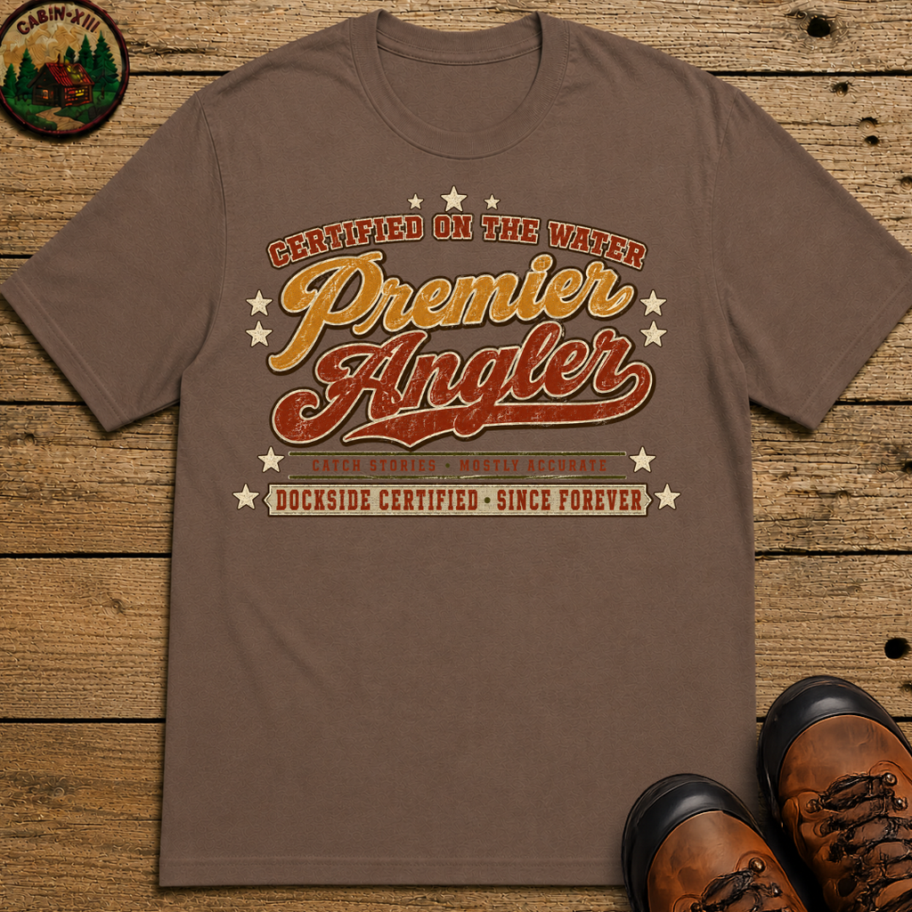 Premier Angler Catch Stories Mostly Accurate — Funny Fishing Tee