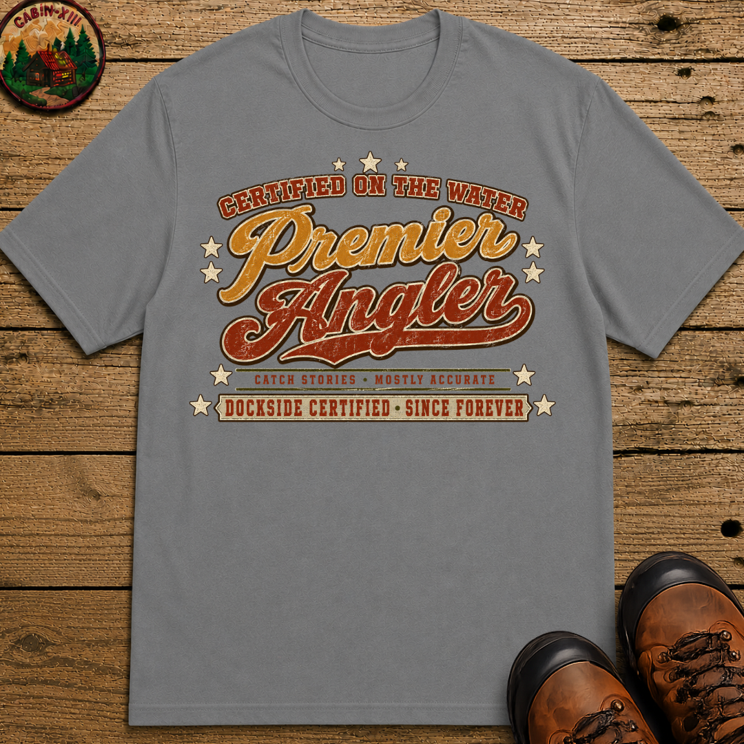 Premier Angler Catch Stories Mostly Accurate — Funny Fishing Tee