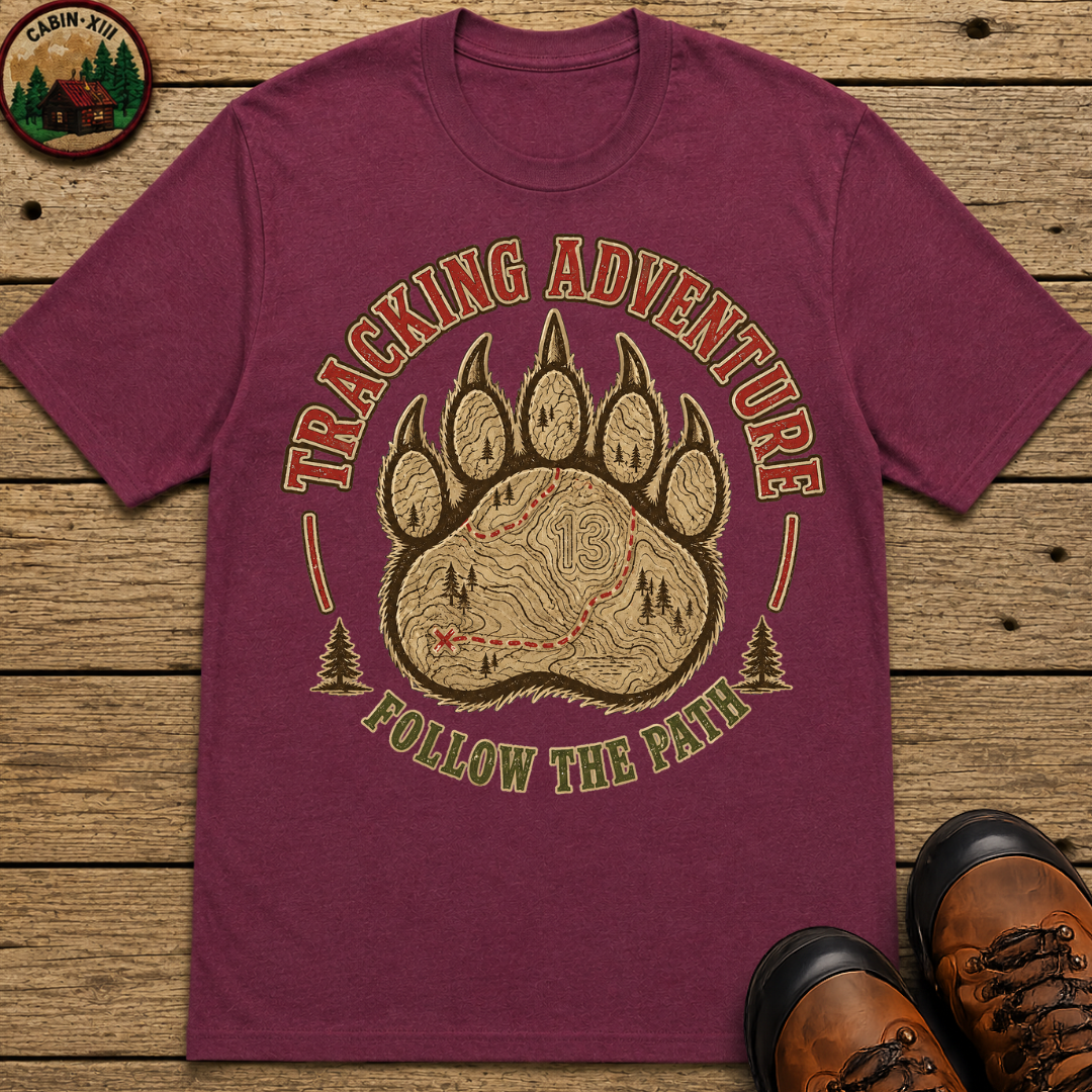 Tracking Adventure Follow the Path — Vintage Bear Paw Hiking Tee