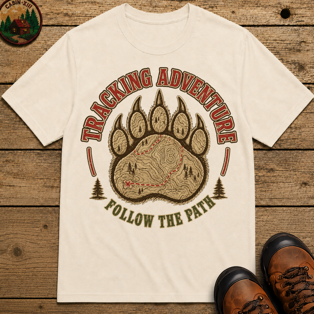 Tracking Adventure Follow the Path — Vintage Bear Paw Hiking Tee