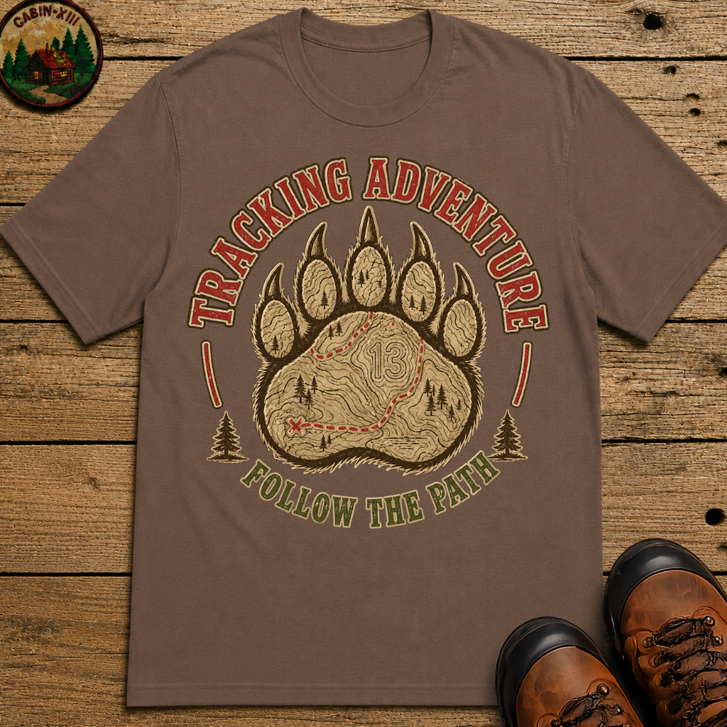 Tracking Adventure Follow the Path — Vintage Bear Paw Hiking Tee