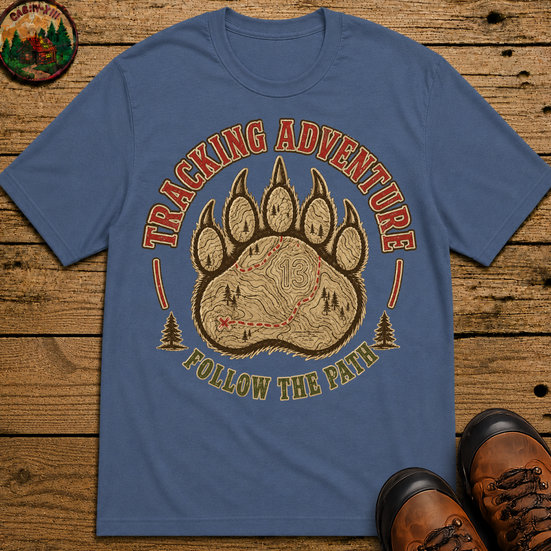 Tracking Adventure Follow the Path — Vintage Bear Paw Hiking Tee