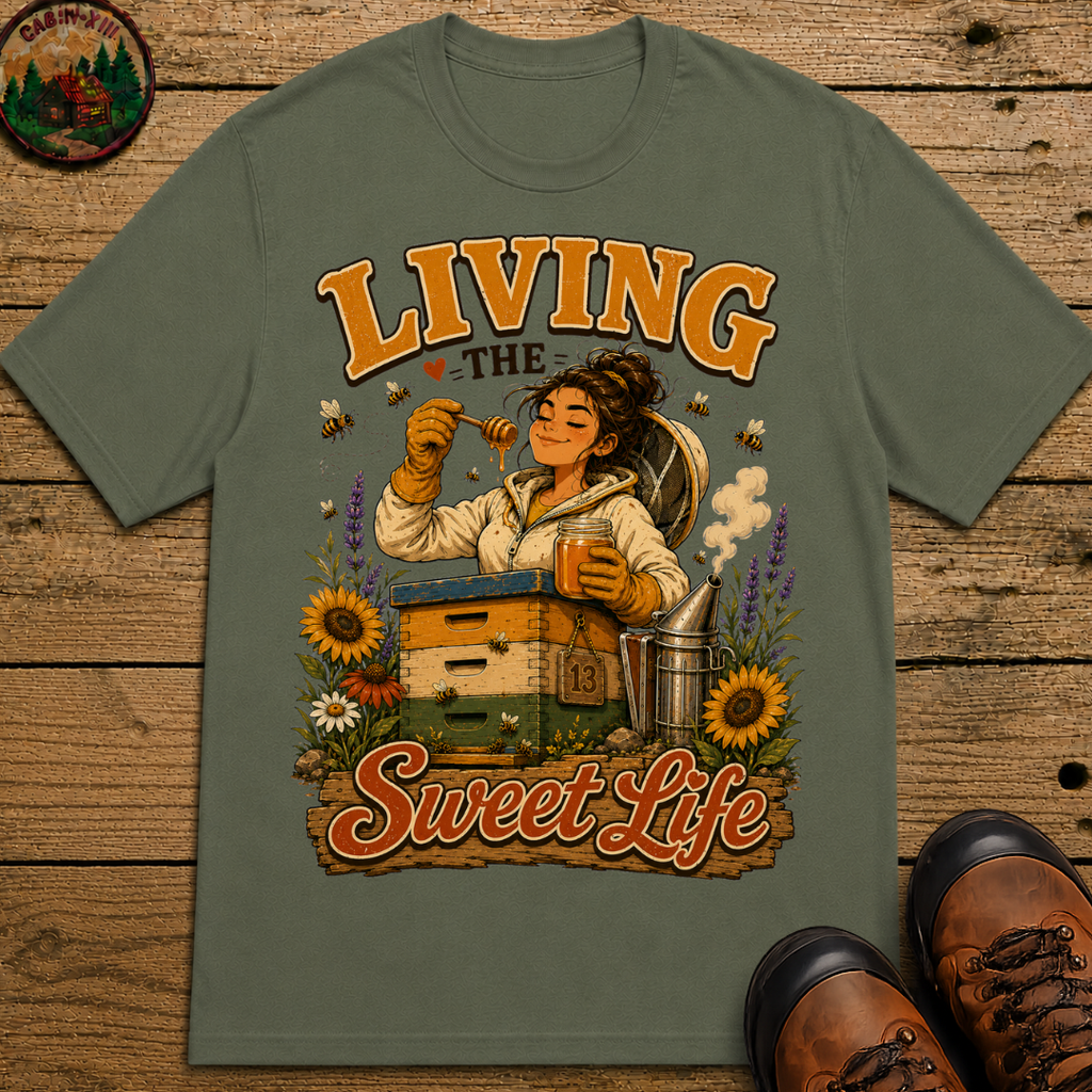Living the Sweet Life Funny Beekeeping Shirt — Beekeeper Tee