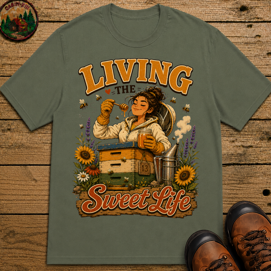 Living the Sweet Life Funny Beekeeping Shirt — Beekeeper Tee