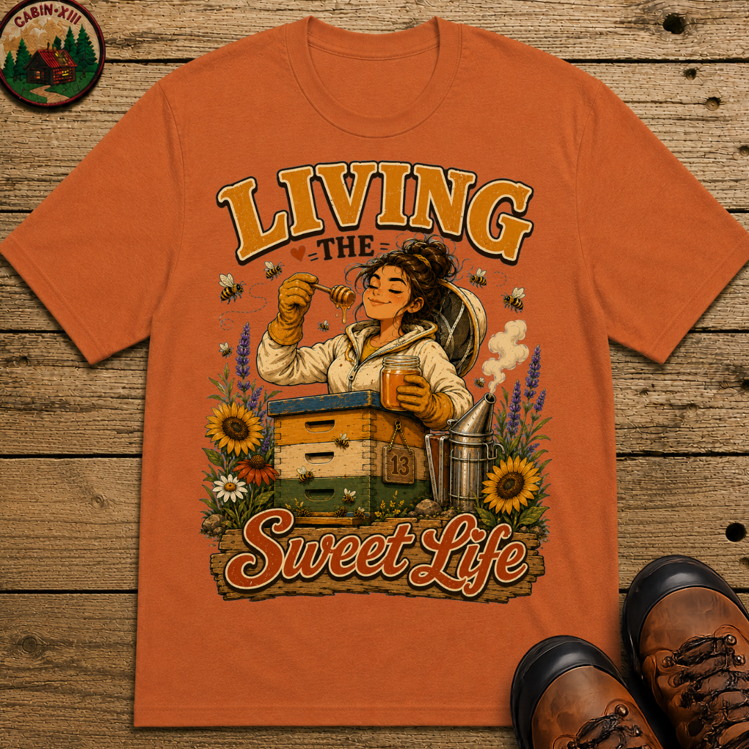 Living the Sweet Life Funny Beekeeping Shirt — Beekeeper Tee
