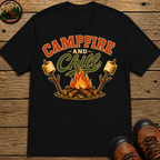 Campfire and Chill — Vintage Camping Marshmallow Humor Tee