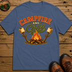Campfire and Chill — Vintage Camping Marshmallow Humor Tee
