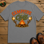 Campfire and Chill — Vintage Camping Marshmallow Humor Tee