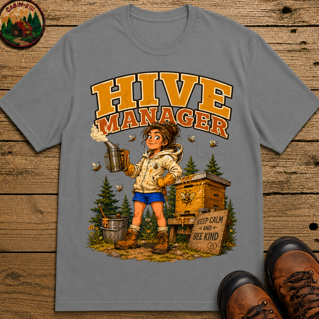 Hive Manager Funny Beekeeping Shirt — Keep Calm and Bee Kind Tee