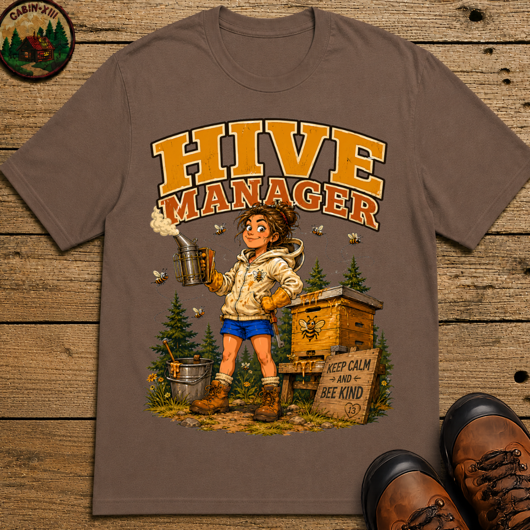 Hive Manager Funny Beekeeping Shirt — Keep Calm and Bee Kind Tee