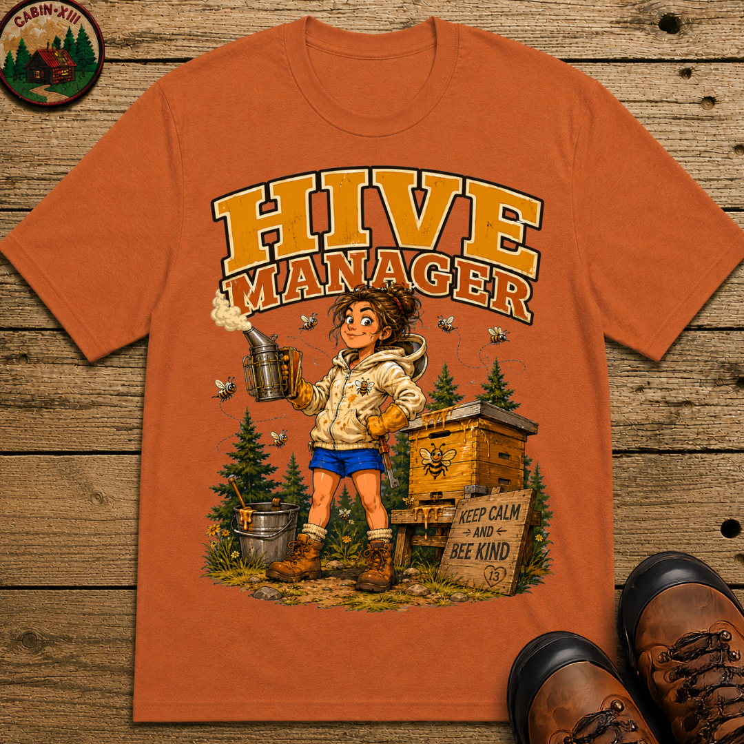 Hive Manager Funny Beekeeping Shirt — Keep Calm and Bee Kind Tee