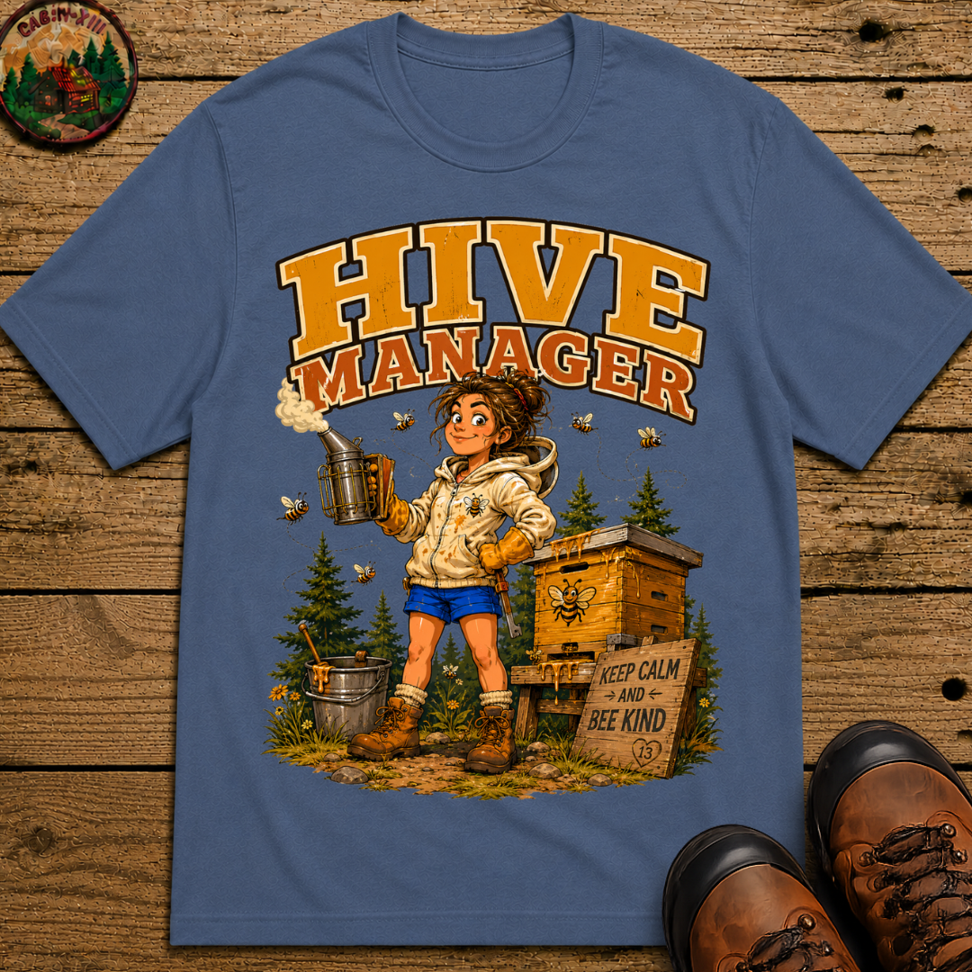 Hive Manager Funny Beekeeping Shirt — Keep Calm and Bee Kind Tee
