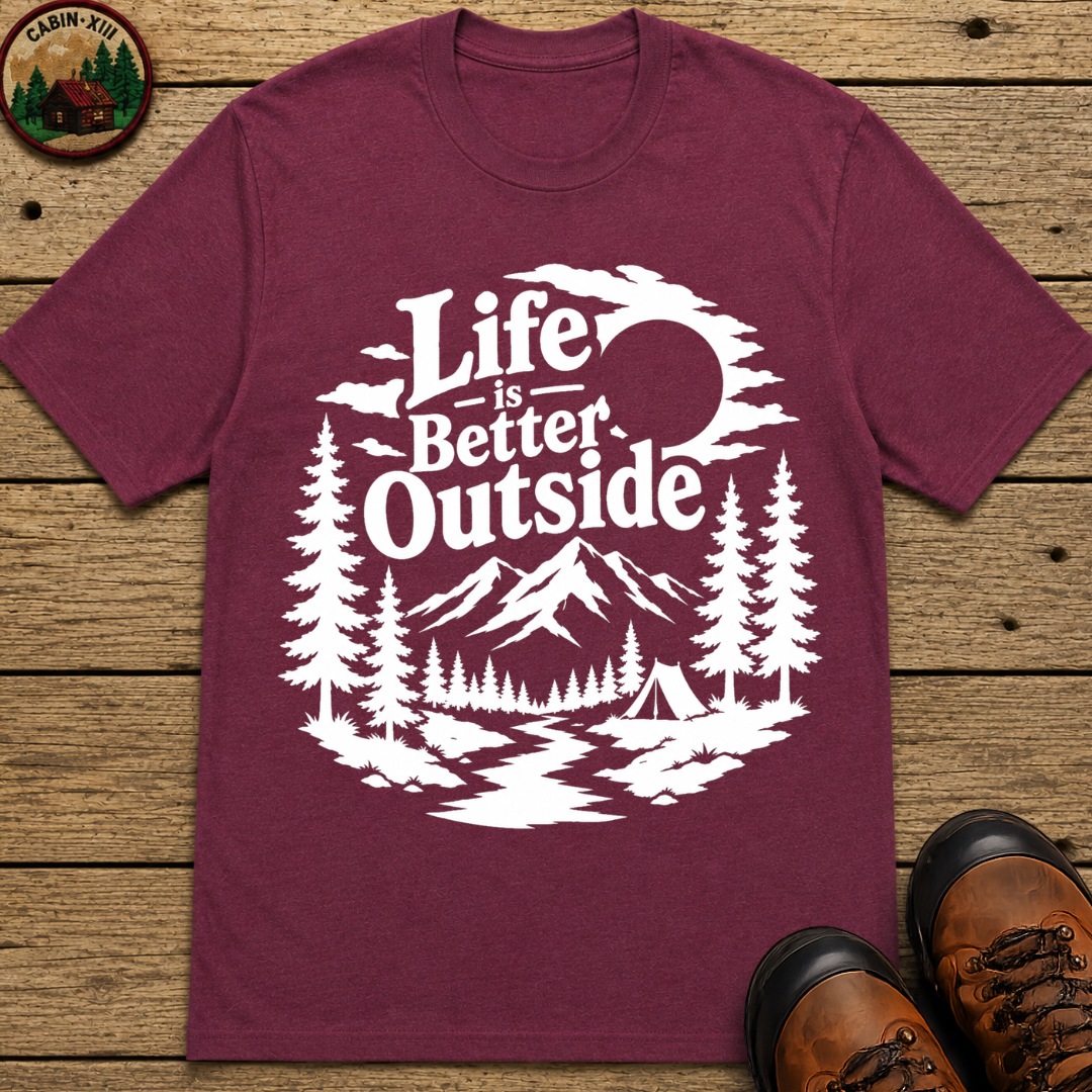 Life Is Better Outside Shirt — Vintage Outdoor Camping Tee