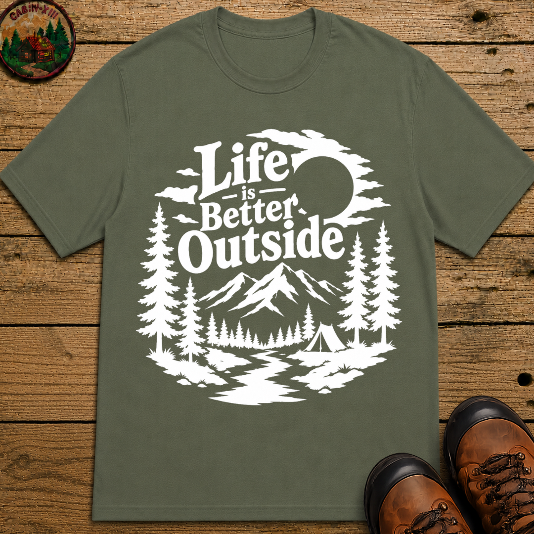 Life Is Better Outside Shirt — Vintage Outdoor Camping Tee