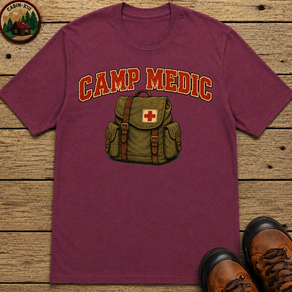 Camp Medic Funny Camping Shirt — Vintage Outdoor First Aid Tee