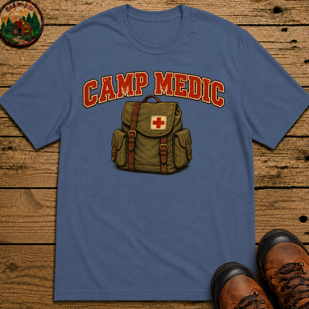 Camp Medic Funny Camping Shirt — Vintage Outdoor First Aid Tee