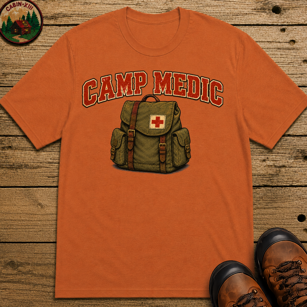 Camp Medic Funny Camping Shirt — Vintage Outdoor First Aid Tee
