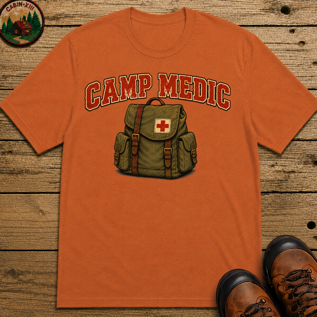 Camp Medic Funny Camping Shirt — Vintage Outdoor First Aid Tee