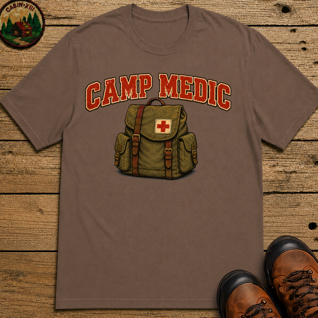 Camp Medic Funny Camping Shirt — Vintage Outdoor First Aid Tee