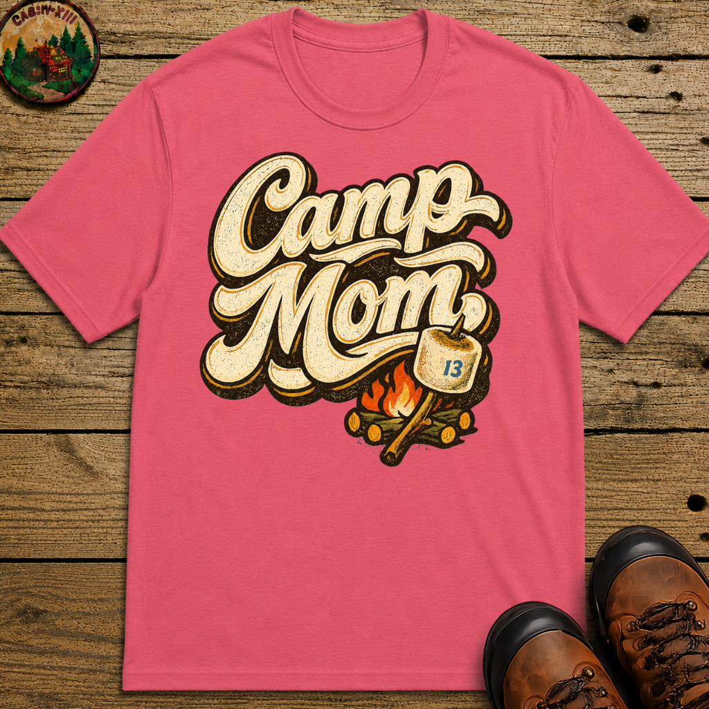 Camp Mom Camping Shirt — Campfire Marshmallow Vintage Tee