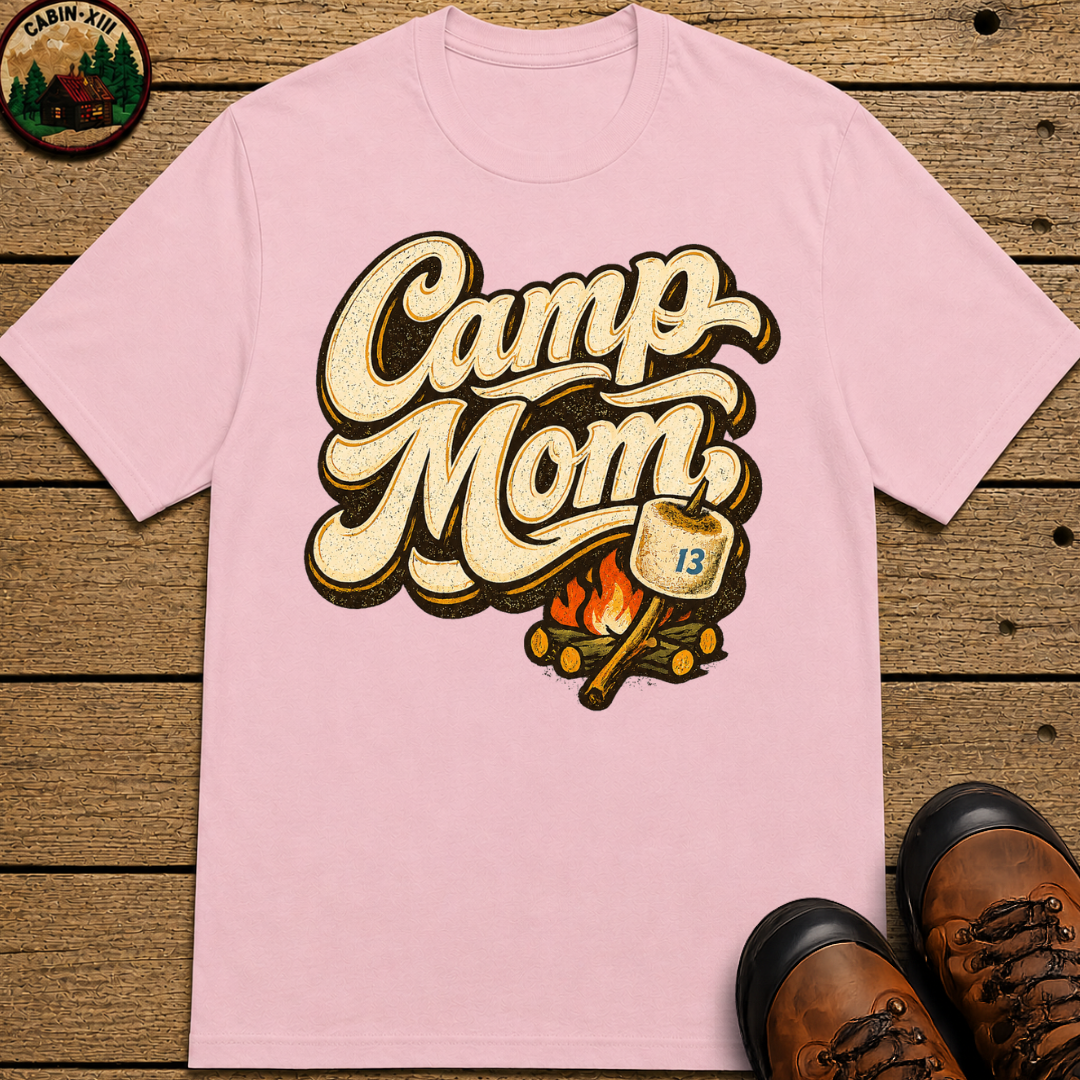 Camp Mom Camping Shirt — Campfire Marshmallow Vintage Tee