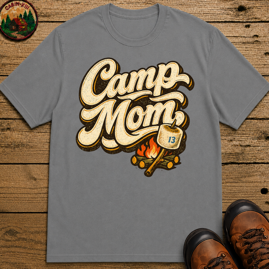 Camp Mom Camping Shirt — Campfire Marshmallow Vintage Tee