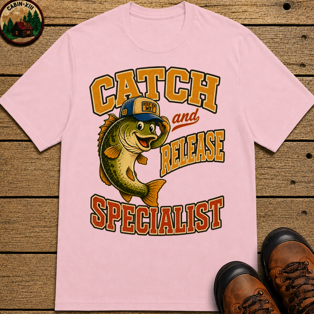 Catch and Release Specialist Funny Fishing Shirt — Bass Fishing Tee