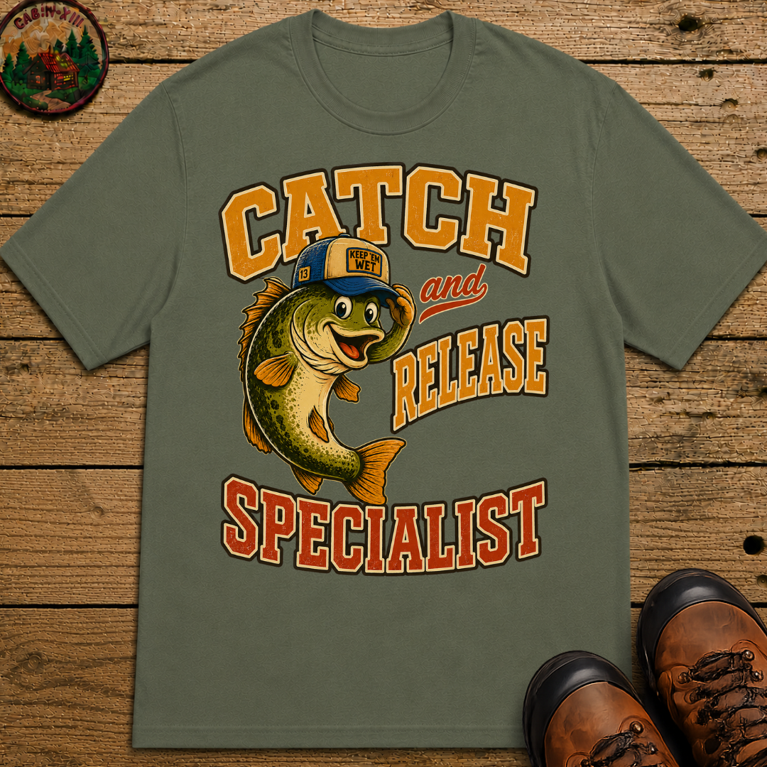 Catch and Release Specialist Funny Fishing Shirt — Bass Fishing Tee