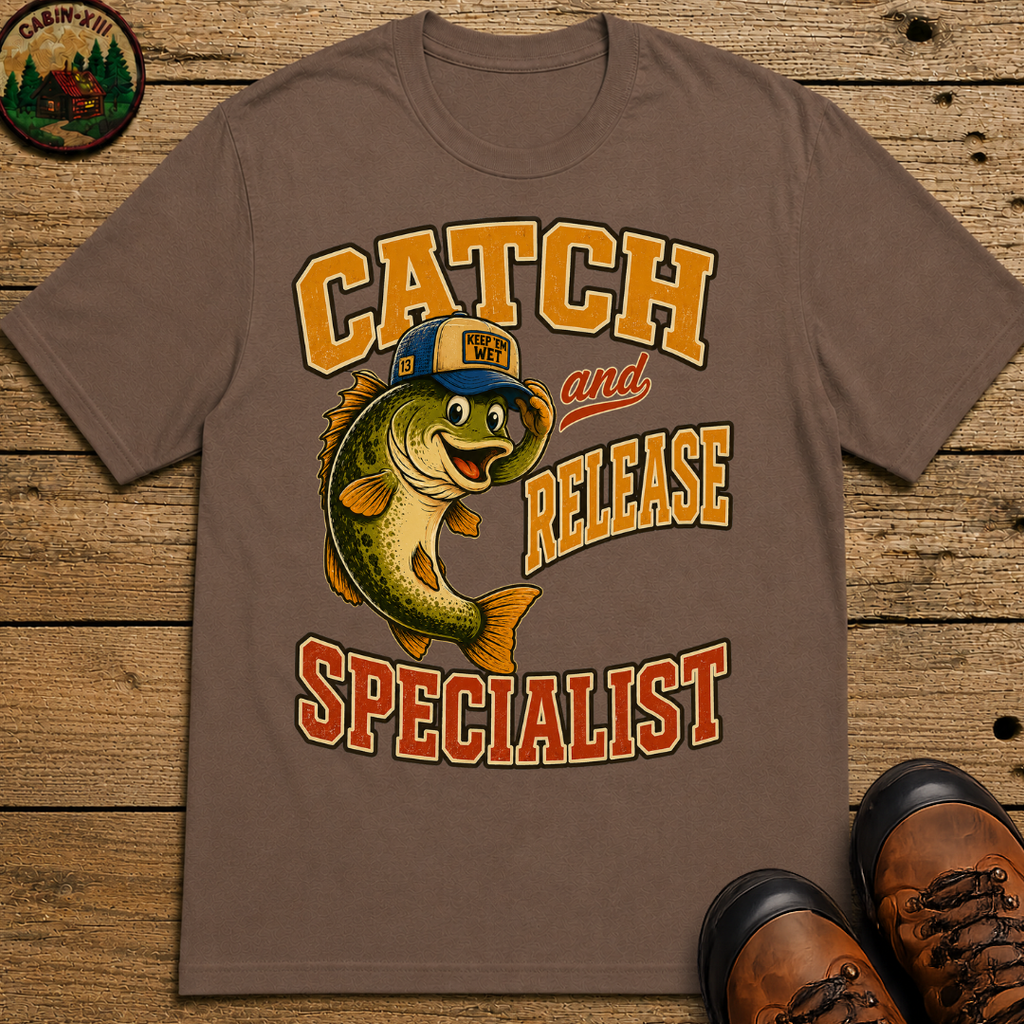 Catch and Release Specialist Funny Fishing Shirt — Bass Fishing Tee