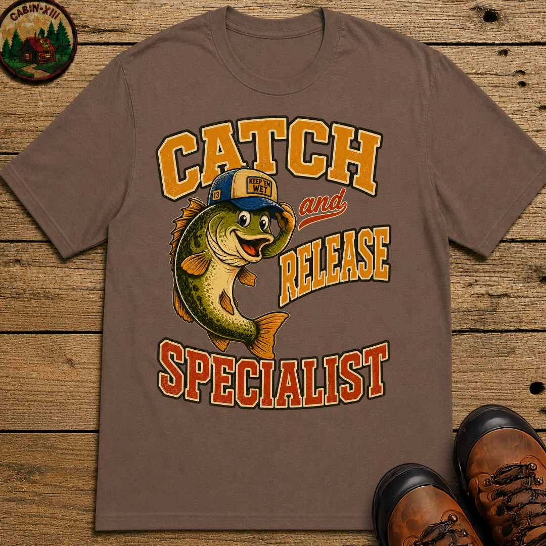 Catch and Release Specialist Funny Fishing Shirt — Bass Fishing Tee