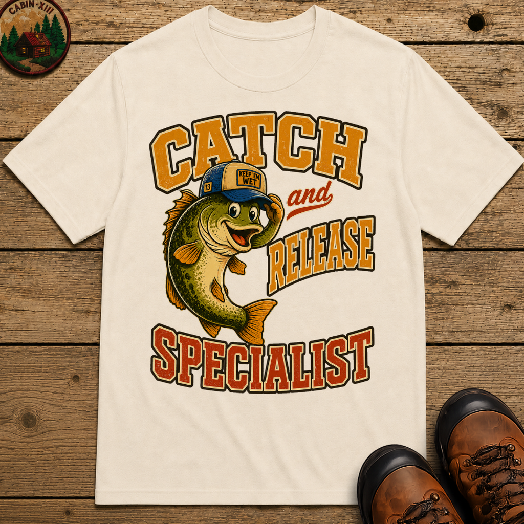 Catch and Release Specialist Funny Fishing Shirt — Bass Fishing Tee