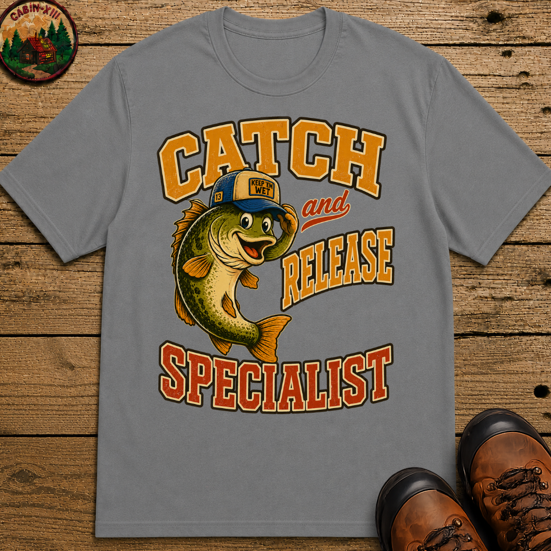 Catch and Release Specialist Funny Fishing Shirt — Bass Fishing Tee