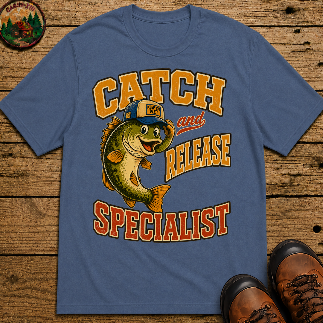 Catch and Release Specialist Funny Fishing Shirt — Bass Fishing Tee