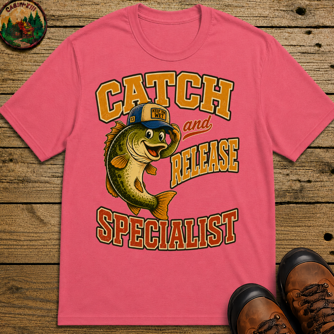 Catch and Release Specialist Funny Fishing Shirt — Bass Fishing Tee