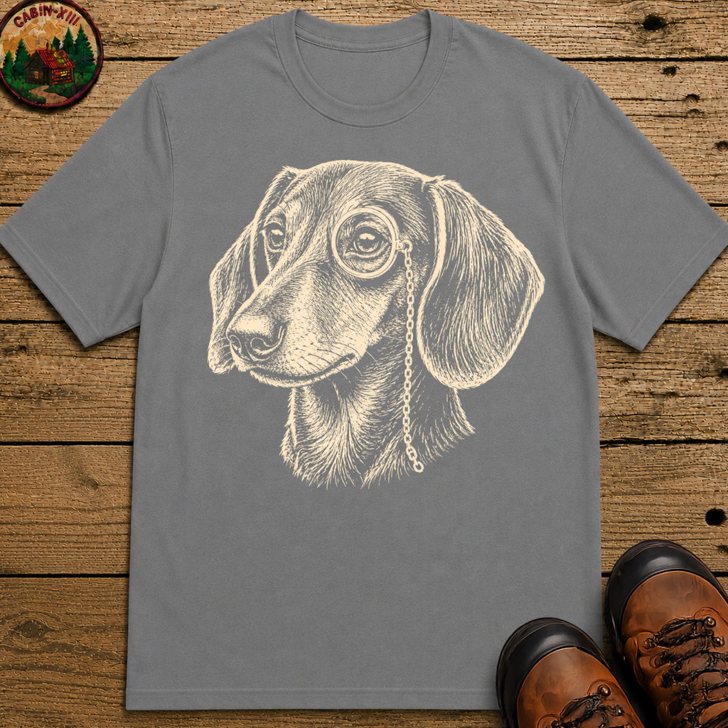 Dachshund Monocle Portrait Shirt — Funny Dachshund Dog Tee