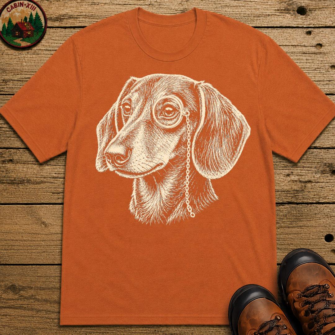 Dachshund Monocle Portrait Shirt — Funny Dachshund Dog Tee