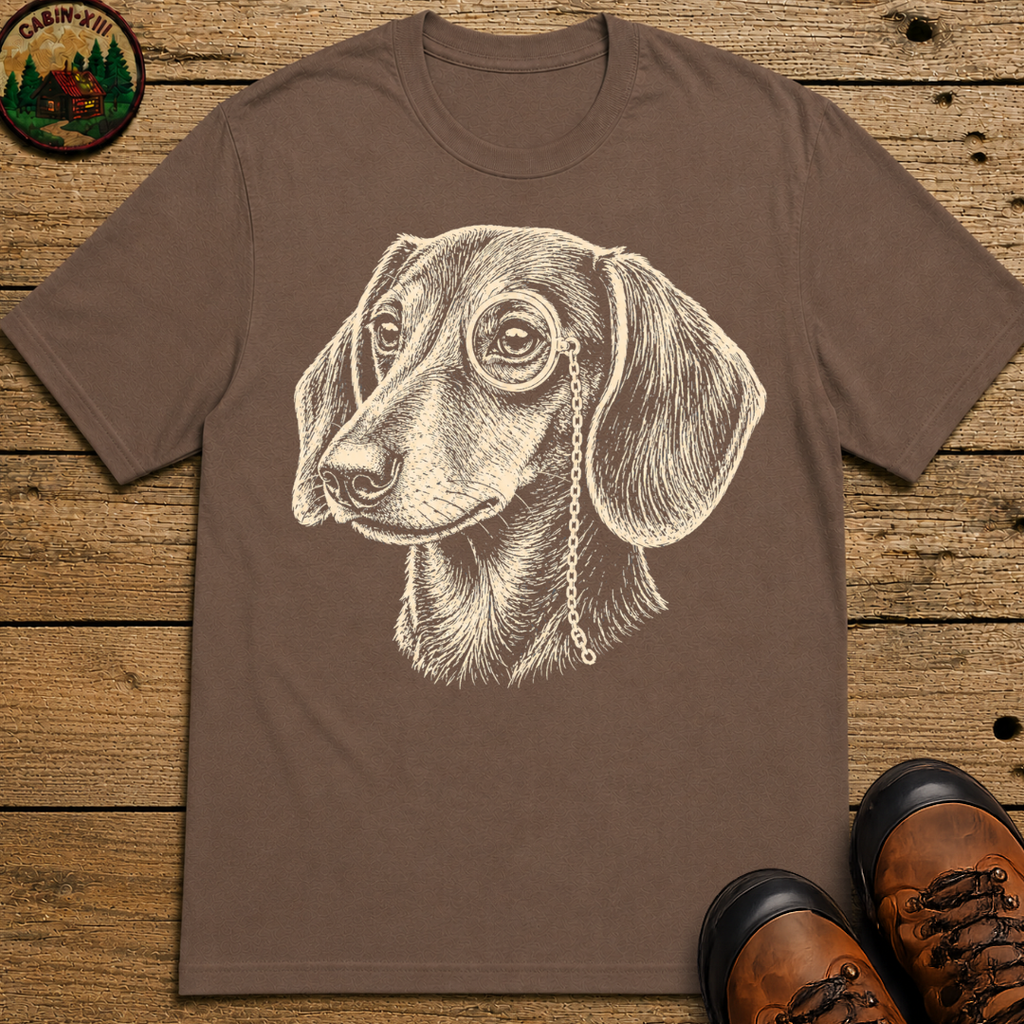 Dachshund Monocle Portrait Shirt — Funny Dachshund Dog Tee