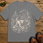 Dog in the Creek Shirt — Vintage Outdoor Dog Sketch Tee