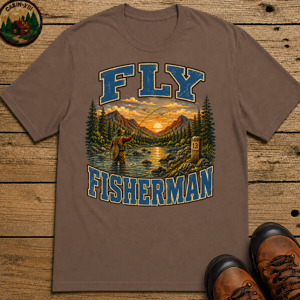 Fly Fisherman Shirt — Vintage Mountain River Fishing Tee