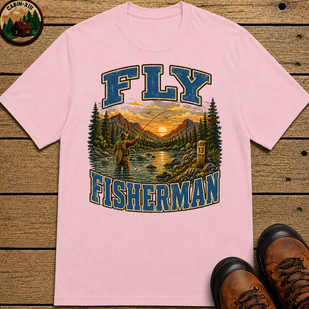 Fly Fisherman Shirt — Vintage Mountain River Fishing Tee