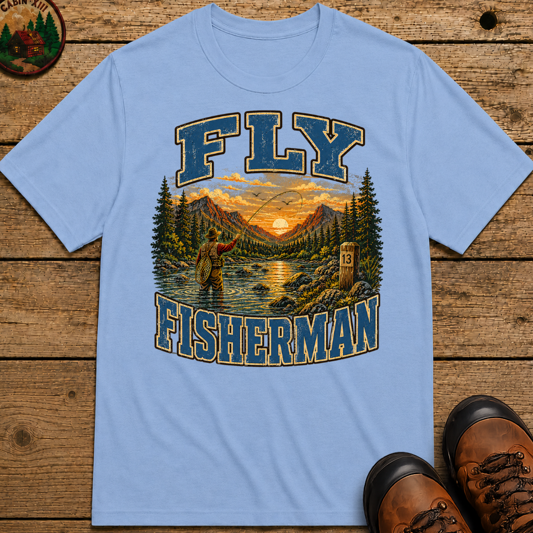 Fly Fisherman Shirt — Vintage Mountain River Fishing Tee