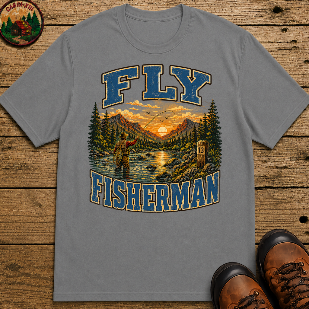 Fly Fisherman Shirt — Vintage Mountain River Fishing Tee