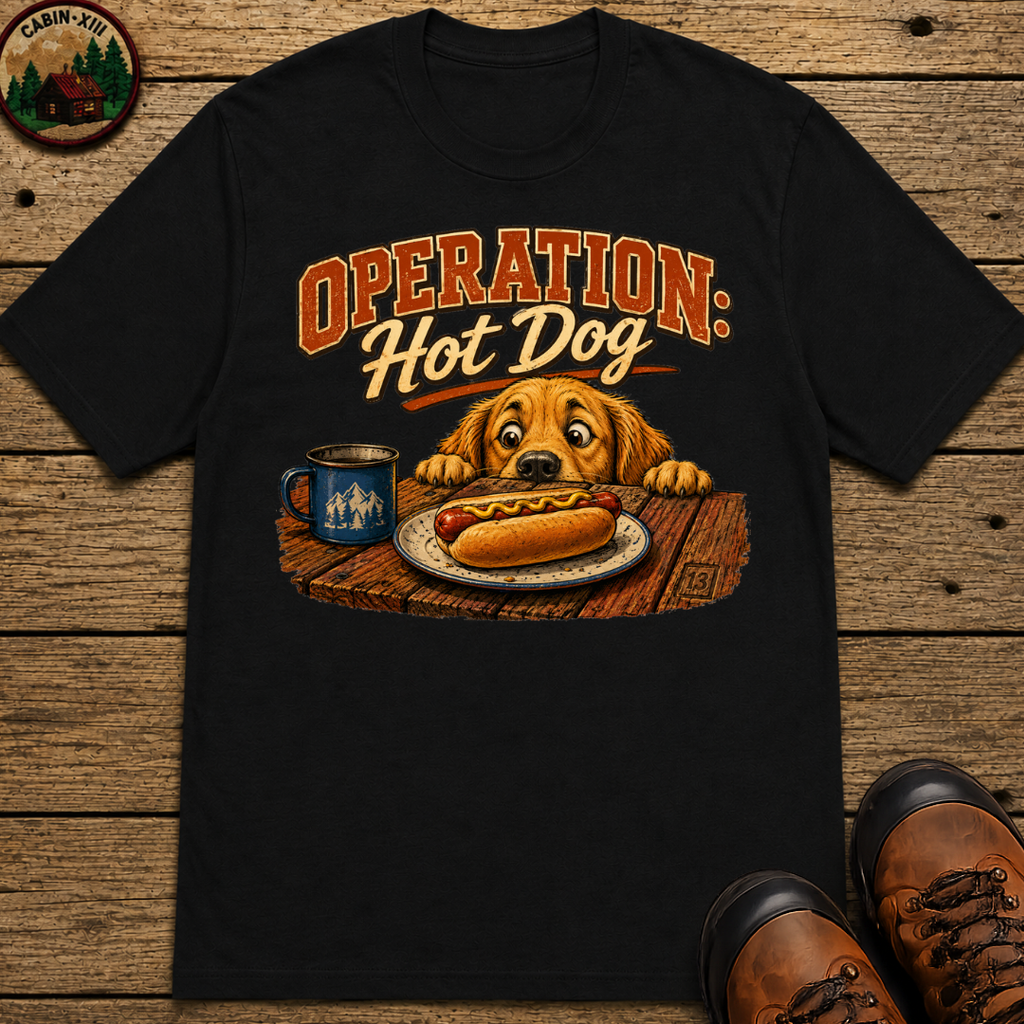Operation Hot Dog Funny Camping Dog Shirt — Outdoor Humor Tee