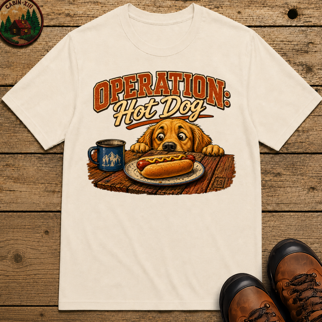 Operation Hot Dog Funny Camping Dog Shirt — Outdoor Humor Tee