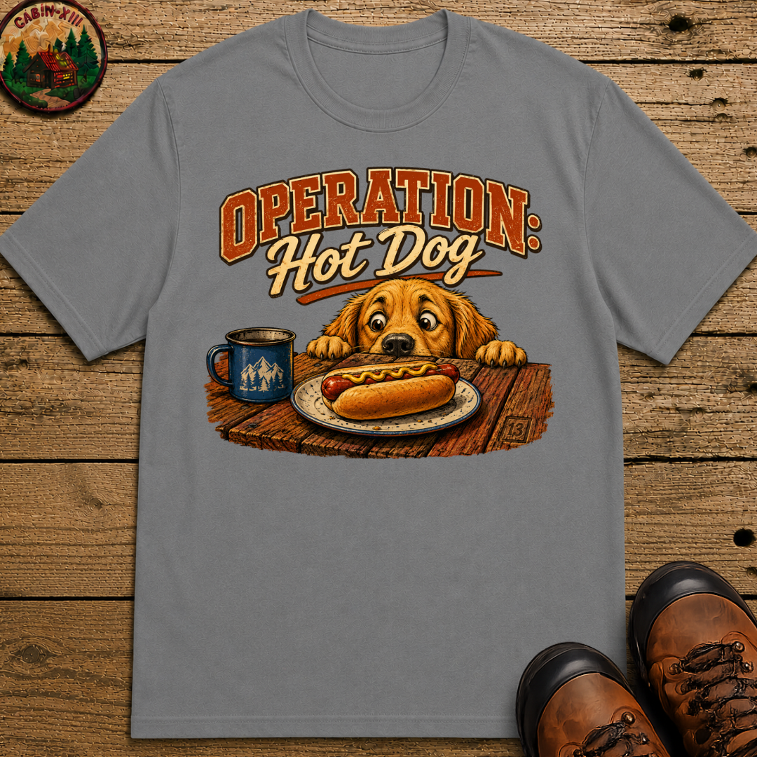 Operation Hot Dog Funny Camping Dog Shirt — Outdoor Humor Tee