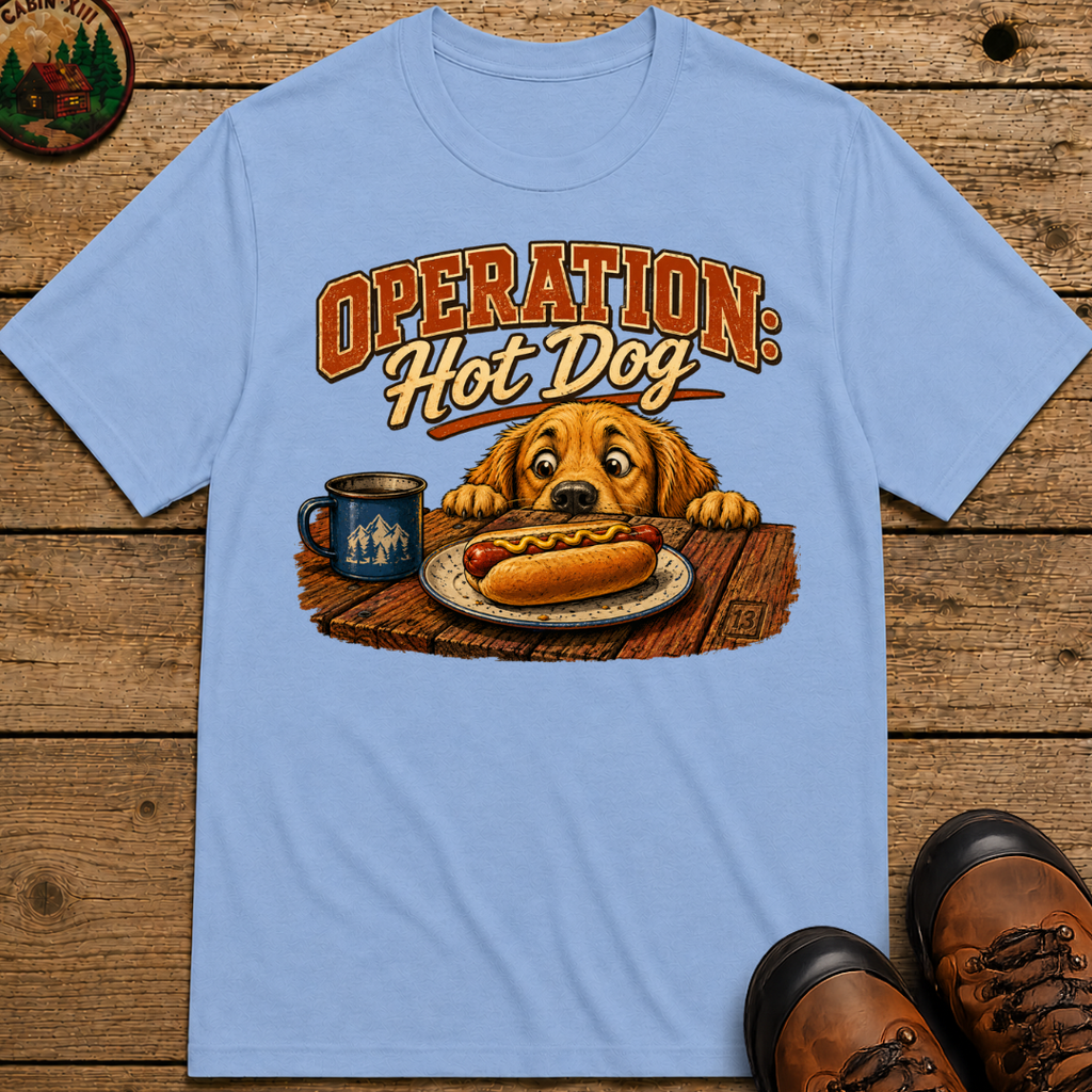 Operation Hot Dog Funny Camping Dog Shirt — Outdoor Humor Tee