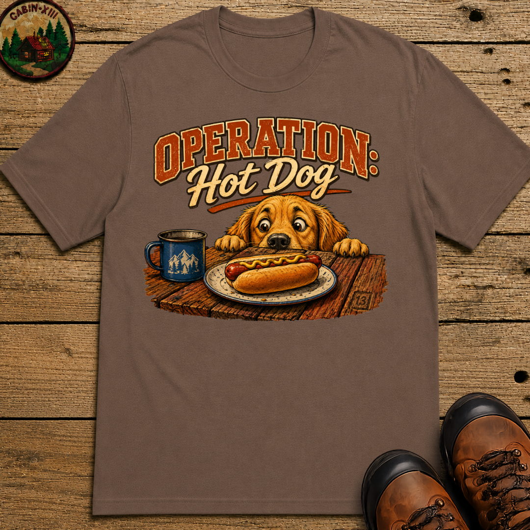 Operation Hot Dog Funny Camping Dog Shirt — Outdoor Humor Tee